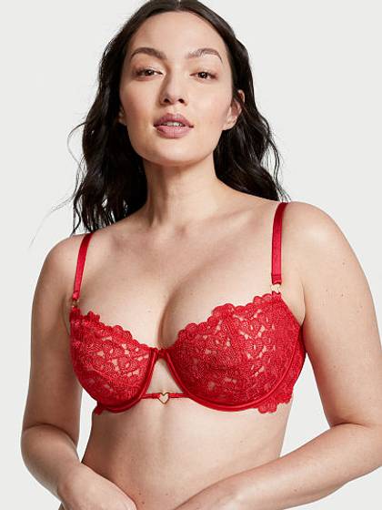 Wicked Unlined Sweet Heart Lace Balconette Bra