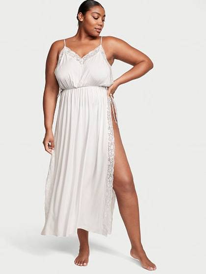 Modal Lace-Trim Long Slip