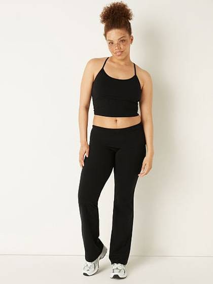 Cotton Foldover Yoga Pants