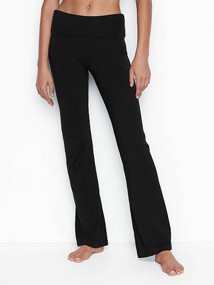 Yoga Foldover Cotton Flare Leggings