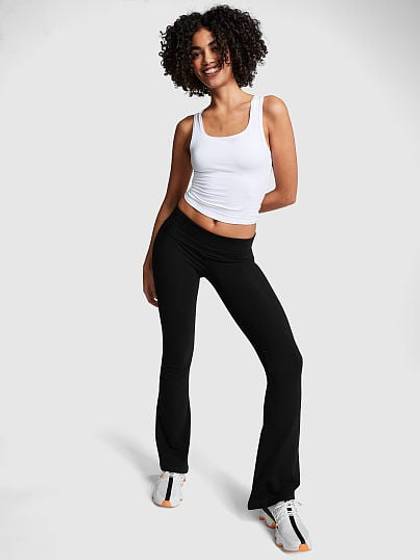 All-Day Cotton Foldover Flare Leggings