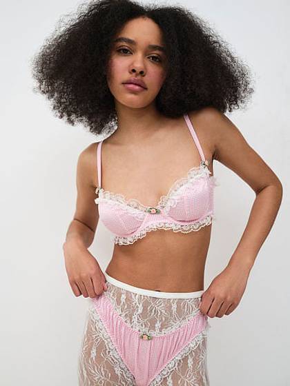 Pink Gingham Underwire Bra