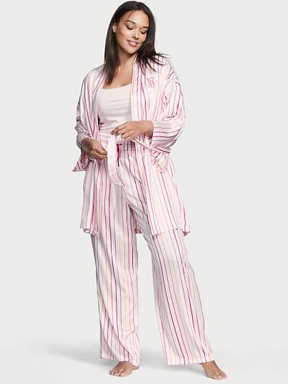 3-Piece Satin Pajama Set