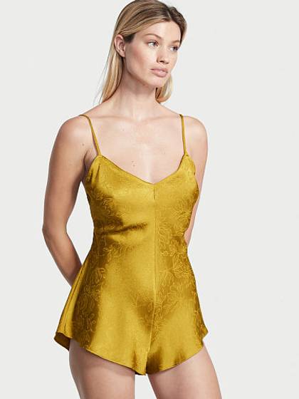 Tie-Back Satin Romper