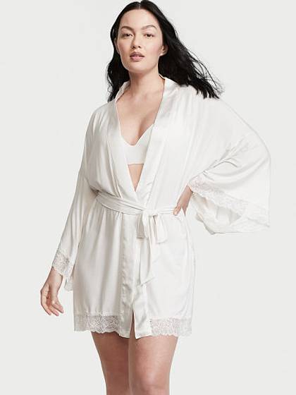 Modal Lace-Trim Robe