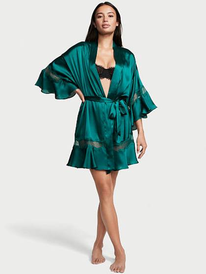 Flounce Satin Robe