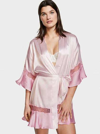 Flounce Satin Robe