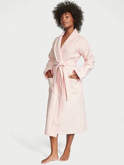 Waffle Cotton Long Robe