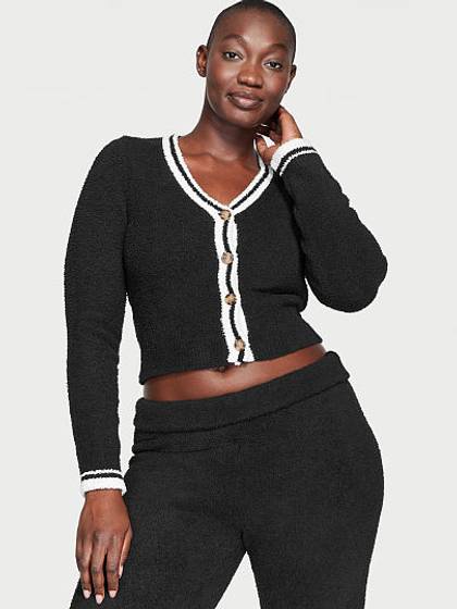 Cozy Knit Cropped Cardigan Sweater