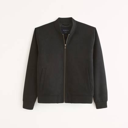Vegan Suede Bomber Jacket