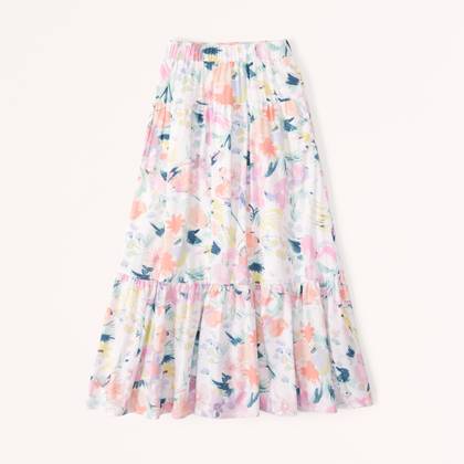 Pride Poplin Tiered Maxi Skirt