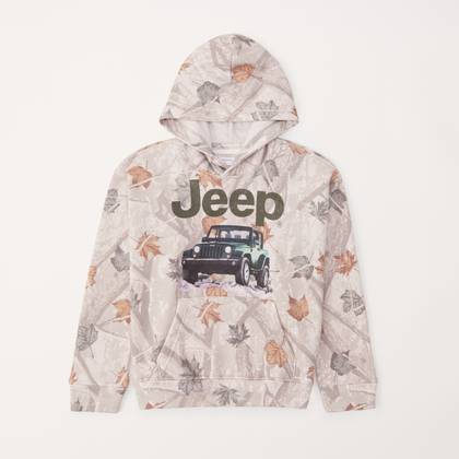 camo jeep graphic popover hoodie