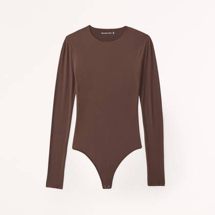 Soft Matte Seamless Long-Sleeve Crew Bodysuit
