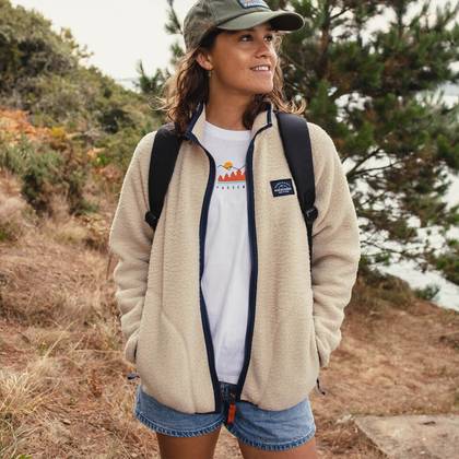 Fairbanks Full Zip Sherpa Fleece - Oatmeal