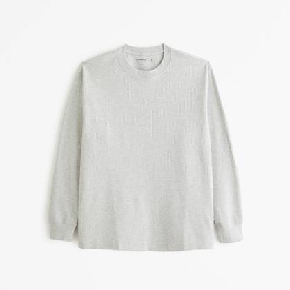 Long-Sleeve Grid Waffle Tee