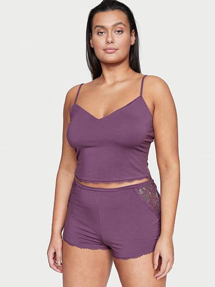 Modal Lace Back Cami Set