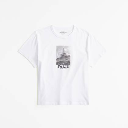 Short-Sleeve Paris Graphic Skimming Tee