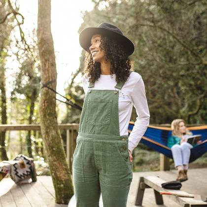Roamist Cord Dungarees - Dark Ivy