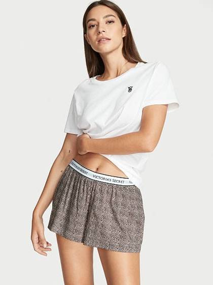 Cotton Sleep Shirt Boxer Shorts Set