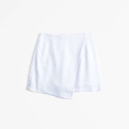 The A&F Scarlett Linen-Blend Wrap Mini Skort
