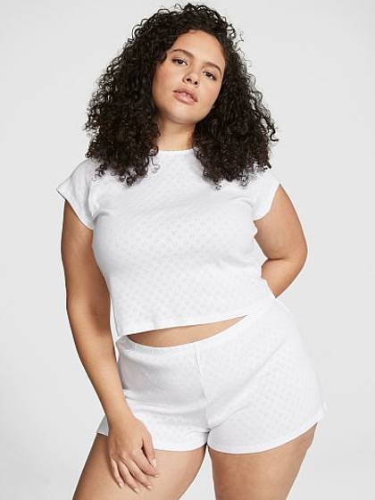 Cotton Heart Pointelle Short Pajama Set