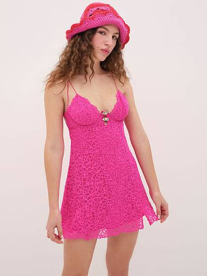 Butterfly Lace Slip Dress