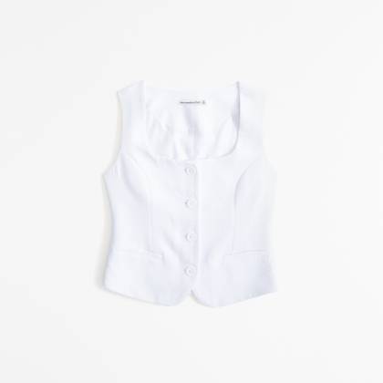 The A&F Mara Premium Crepe Vest Squareneck Set Top