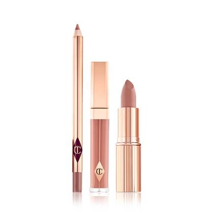Charlotte Tilbury The Perfect Nude Kiss Penelope Pink - Lipstick, Liner and Gloss Set