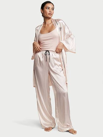 3-Piece Satin Pajama Set