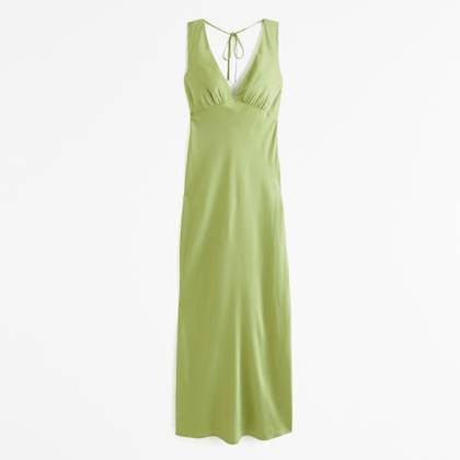 Plunge Cowl Back Maxi Dress