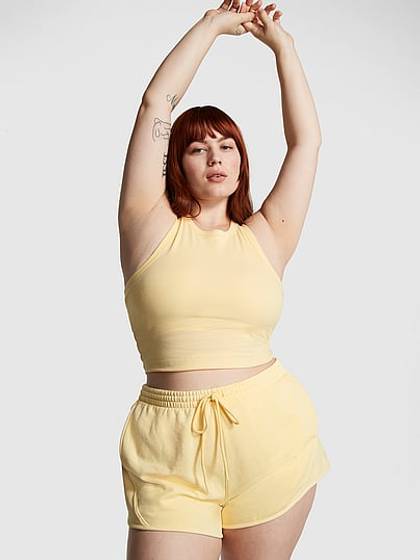 Ivy Fleece Curved Hem Shorts