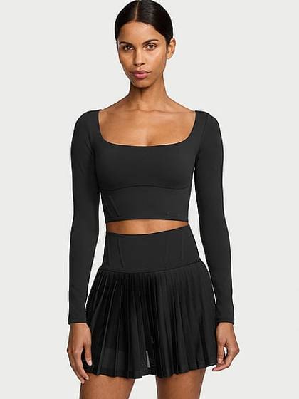 VS Elevate Cropped Long-Sleeve Corset Top