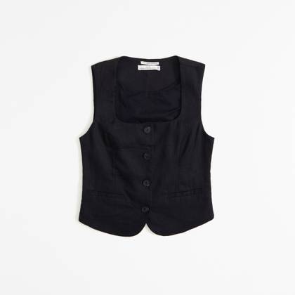 The A&F Mara Premium Linen Vest Set Top