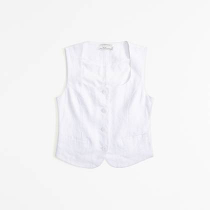 The A&F Mara Premium Linen Vest Set Top