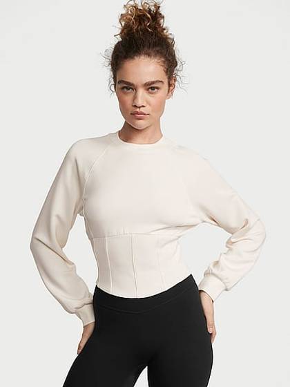 Featherweight Knit Corset Crewneck