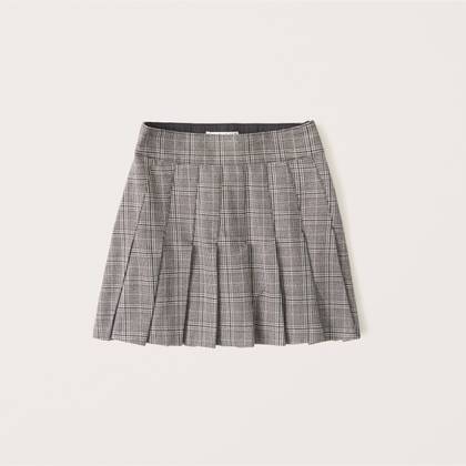 Plaid Pleated Mini Skirt