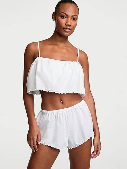 Heritage Cotton Eyelet Cami & Flutter Shorts Set