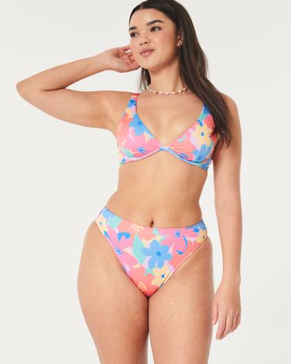 Curvy High-Leg High-Waist Ribbed Cheeky Bikini Bottom