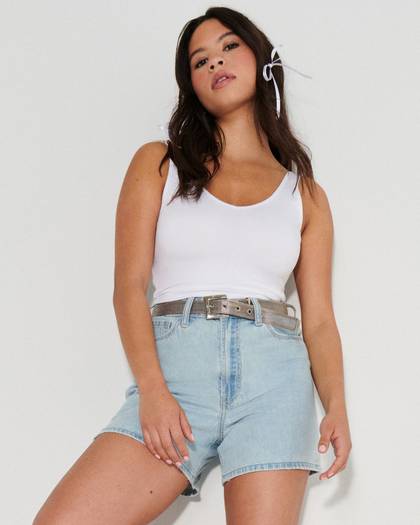 Ultra High-Rise Light Wash Lightweight 90s Denim Shorts