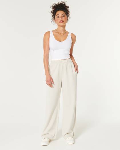 Hollister Feel Good Wide-Leg Fleece Pants