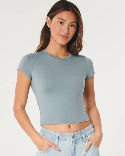 Soft Stretch Seamless Fabric Crew Baby Tee