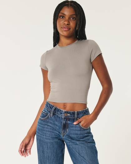 Soft Stretch Seamless Fabric Crew Baby Tee