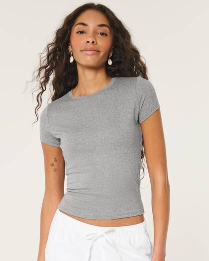 Seamless Fabric Longline Crew Baby Tee