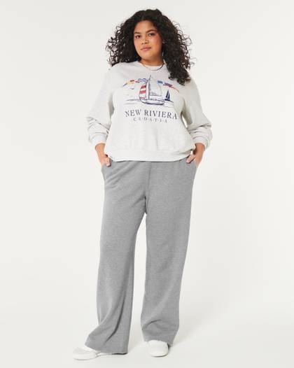 Hollister Feel Good Fleece Wide Leg Pants