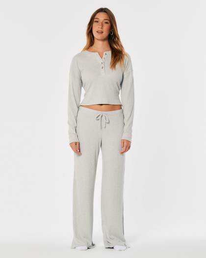 Gilly Hicks Cozy Waffle Wide Leg Pants