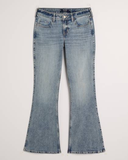 Low-Rise Medium Wash Flare Jeans