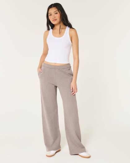 Hollister Feel Good Ultra High-Rise Wide-Leg Fleece Pants
