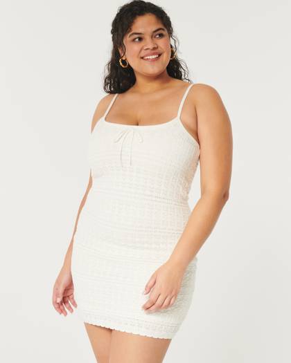 Crochet-Style Mini Dress
