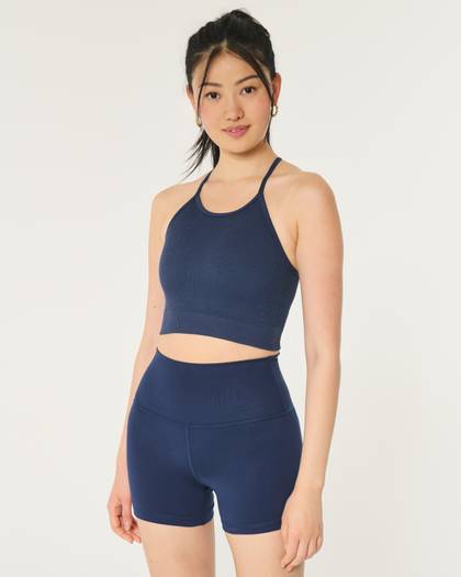 Gilly Hicks Active Ribbed Seamless Fabric High-Neck Tank