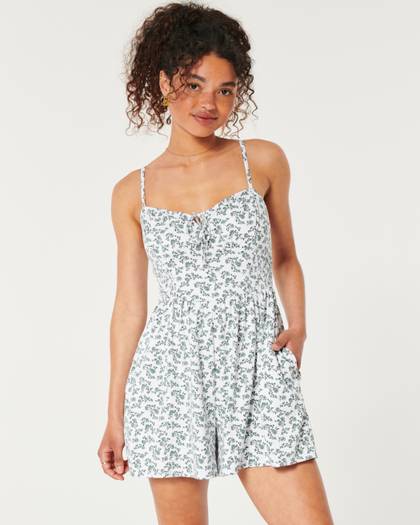 Hollister Sofia Side Smocked Knit Romper